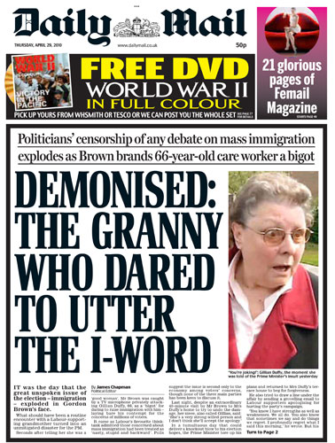 Gordon Brown bigot row: Daily Mail