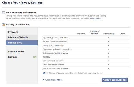 Privacy Setting Facebook