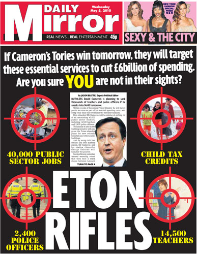 Pre-election front pages: Daily Mirror