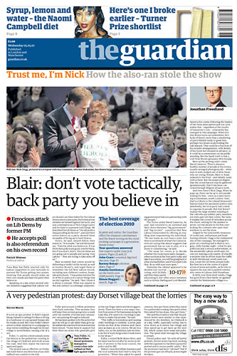 Pre-election front pages: The Guardian