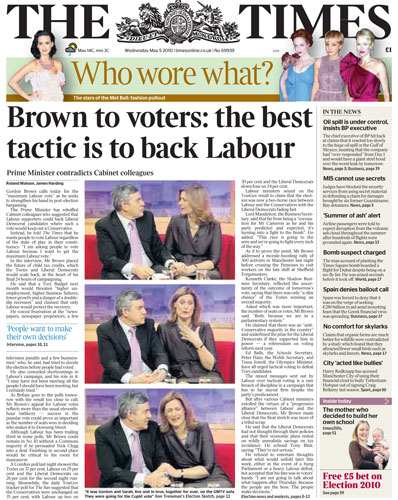 Pre-election front pages: The Times