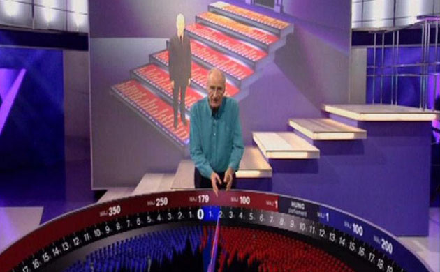 BBC election coverage: Peter Snow with the 2001 'virtual swingometer'