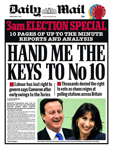00 Late results splashes: 011 - Daily Mail 3rd