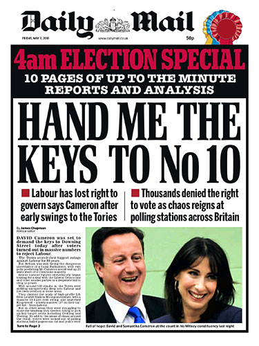 00 Late results splashes: 012 - Daily Mail 4th