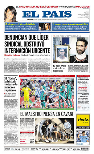 World Cup 2010 pages: El Pais, Uruguay