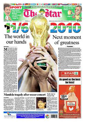 World Cup 2010 pages: The Star, South Africa