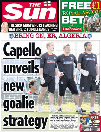 World Cup pages: The Sun, UK