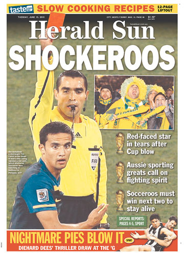 World Cup pages: Herald Sun, Australia