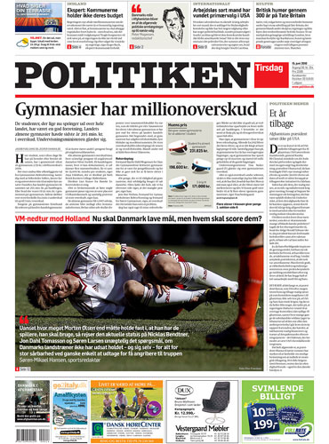 World Cup pages: Politiken, Denmark