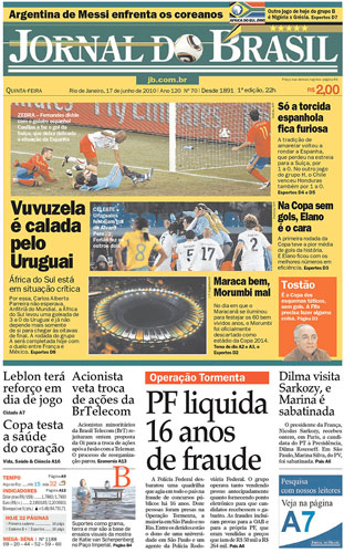 World Cup pages: Jornal Do Brasil, Brazil