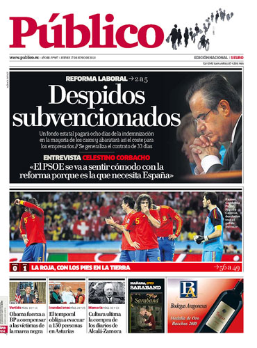 World Cup pages: Público, Spain