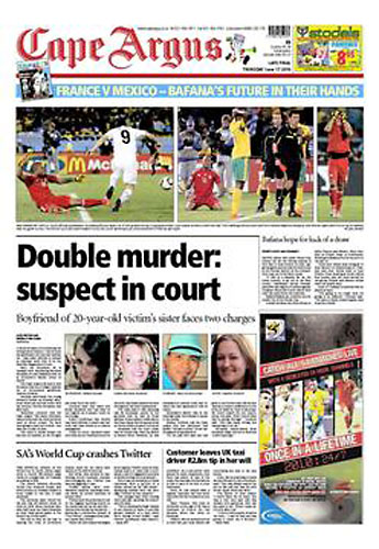 World Cup pages: Cape Argus, South Africa