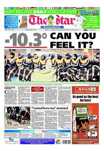 World Cup pages: The Star, South Africa