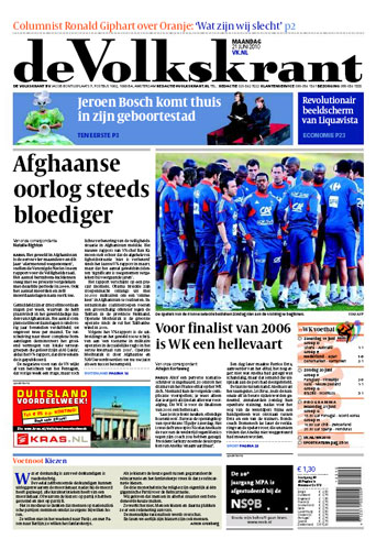 World Cup 2010 pages: de Volkskrant, Netherlands