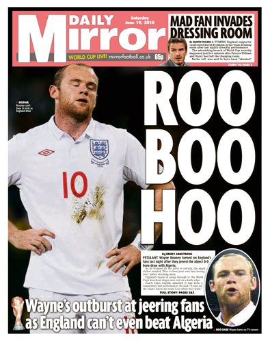 World Cup 2010 pages: Daily Mirror, UK (Saturday)