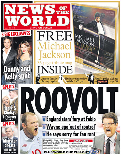 World Cup 2010 pages: News of the World, UK