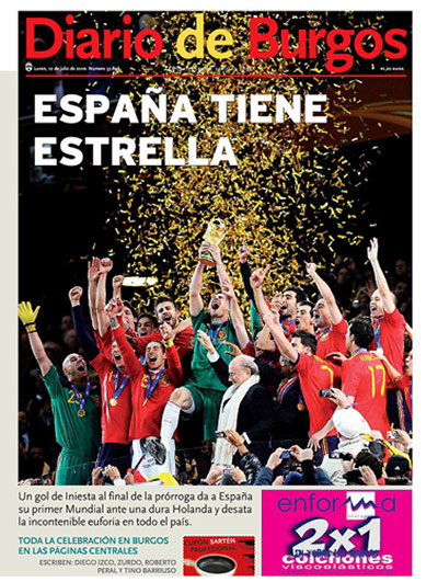 World Cup final pages: Diario de Burgos, Spain