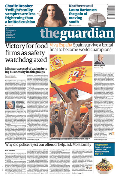 World Cup final pages: The Guardian, UK