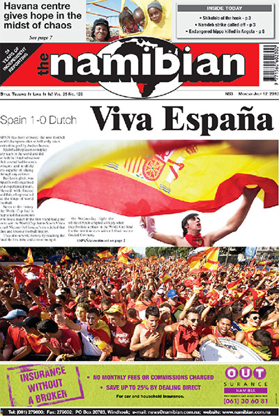World Cup final pages: The Namibian, Namibia