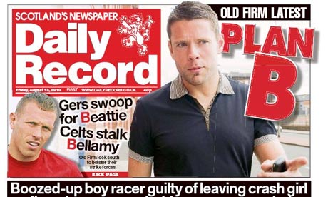 DAILY RECORD and Sunday Post are only monthly risers in Scotland.