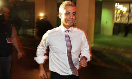 rahm emanuel nationality. Rahm Emanuel runs to his car