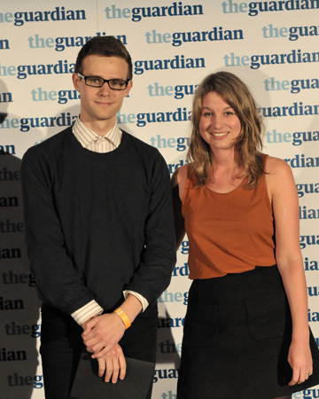 Critic of the year runner-up: Daniel Barrow, Warwick University, with judge Krissi Murison