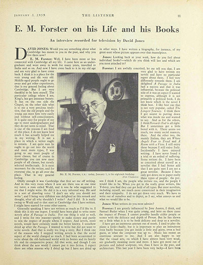 The Listener: EM Forster on his Life and his Books