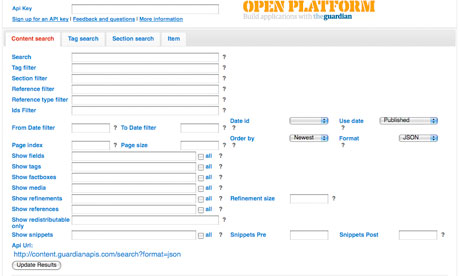 Content API explorer