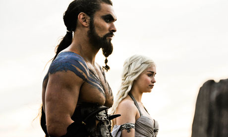 Game Of Thrones episode one Jason Momoa and Emilia Clarke