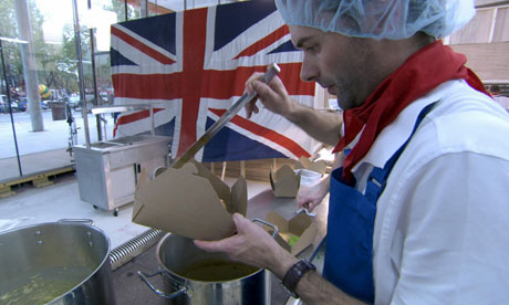 The Apprentice candidate Tom Pellereau during the fast food task