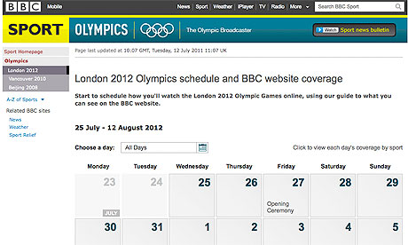 BBC Olympics planner