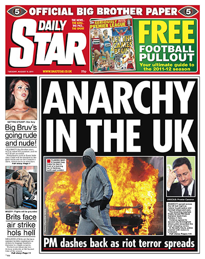 London riots front pages: Daily Star final