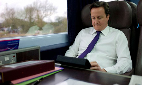 David Cameron on his iPad