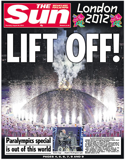 Paralympics 2012 opening: The Sun