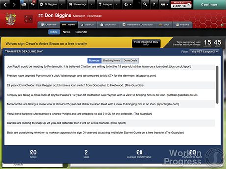 Football Manager 2014: transfer deadline day