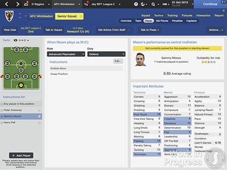 Football Manager 2014: tactics