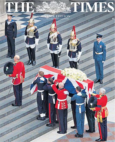 Thatcher funeral: The Times