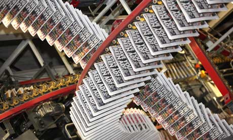 Copies of the Daily Mirror being printed
