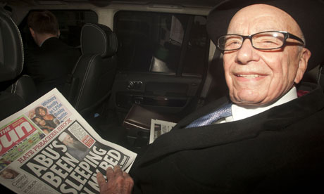Rupert Murdoch with the Sun