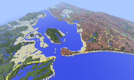 Ordnance Survey's Minecraft map of Great Britain: Poole harbour