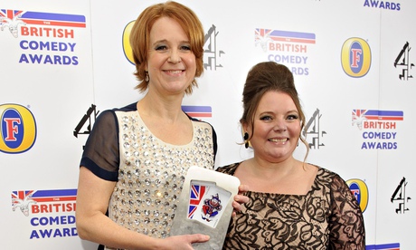 Vicki Pepperdine and Joanna Scanlan at the British Comedy Awards