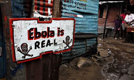 Real-life issue … a sign warning about Ebola in Liberia