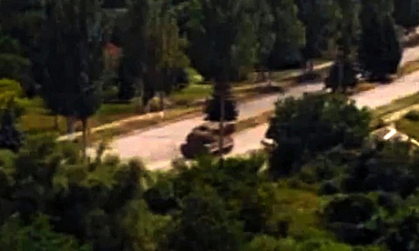 MH17: footage believed to show a Buk missile system being driven in Torez, Ukraine