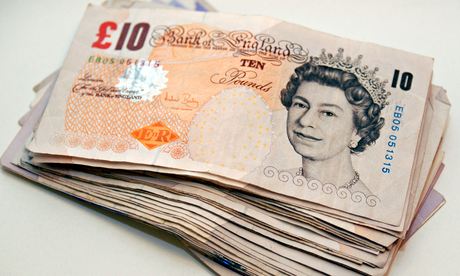 stack of £10 notes