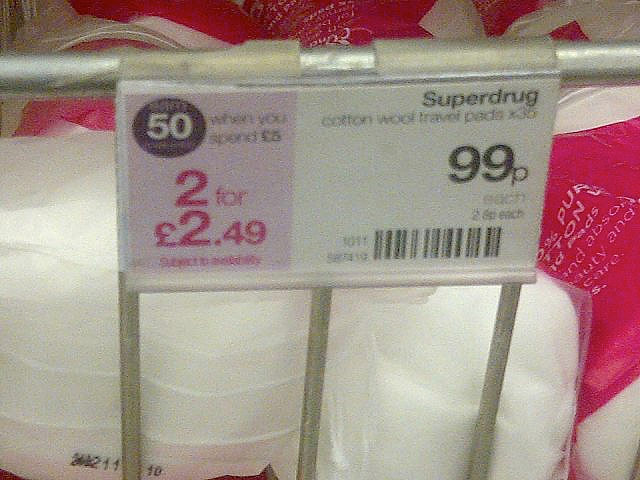 Daft Deals 051111: Cotton wool deal in Superdrug, Brighton