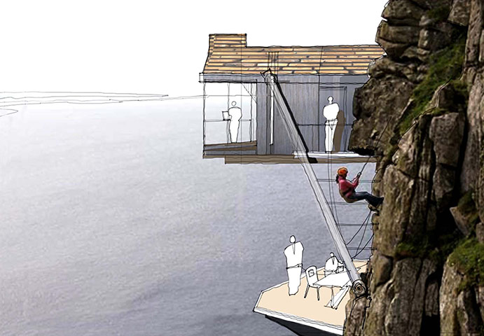 Work design competition: Work: cliff