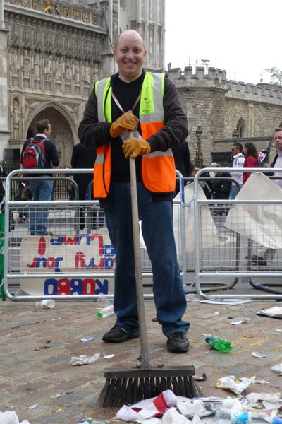 A working life 070511: A member of the royal weddingn street cleaners team