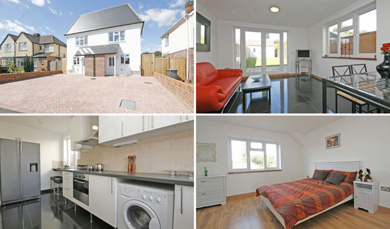 Old and new 060711: New-build home New Haw, Surrey