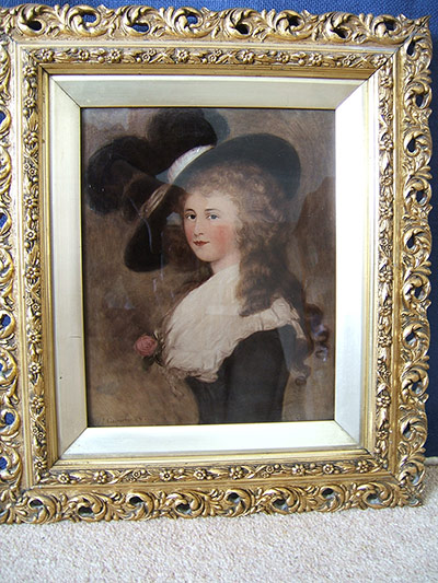 Antiques 080312: Reverse glass painting