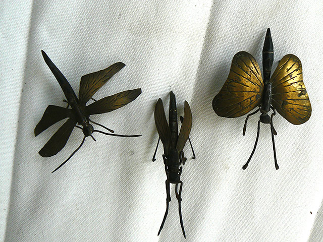 Antiques slideshow: Three articulated metal models of insects